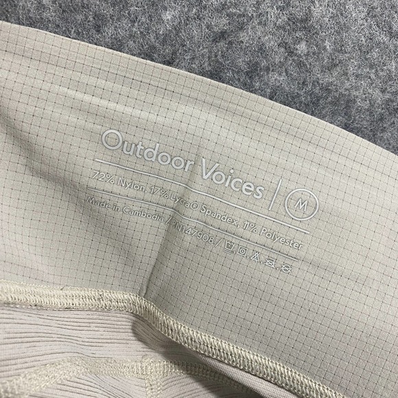 Outdoor Voices Leggings Medium Beige 2-Tone High Rise Cropped Capri Knee Cap - Picture 11 of 12
